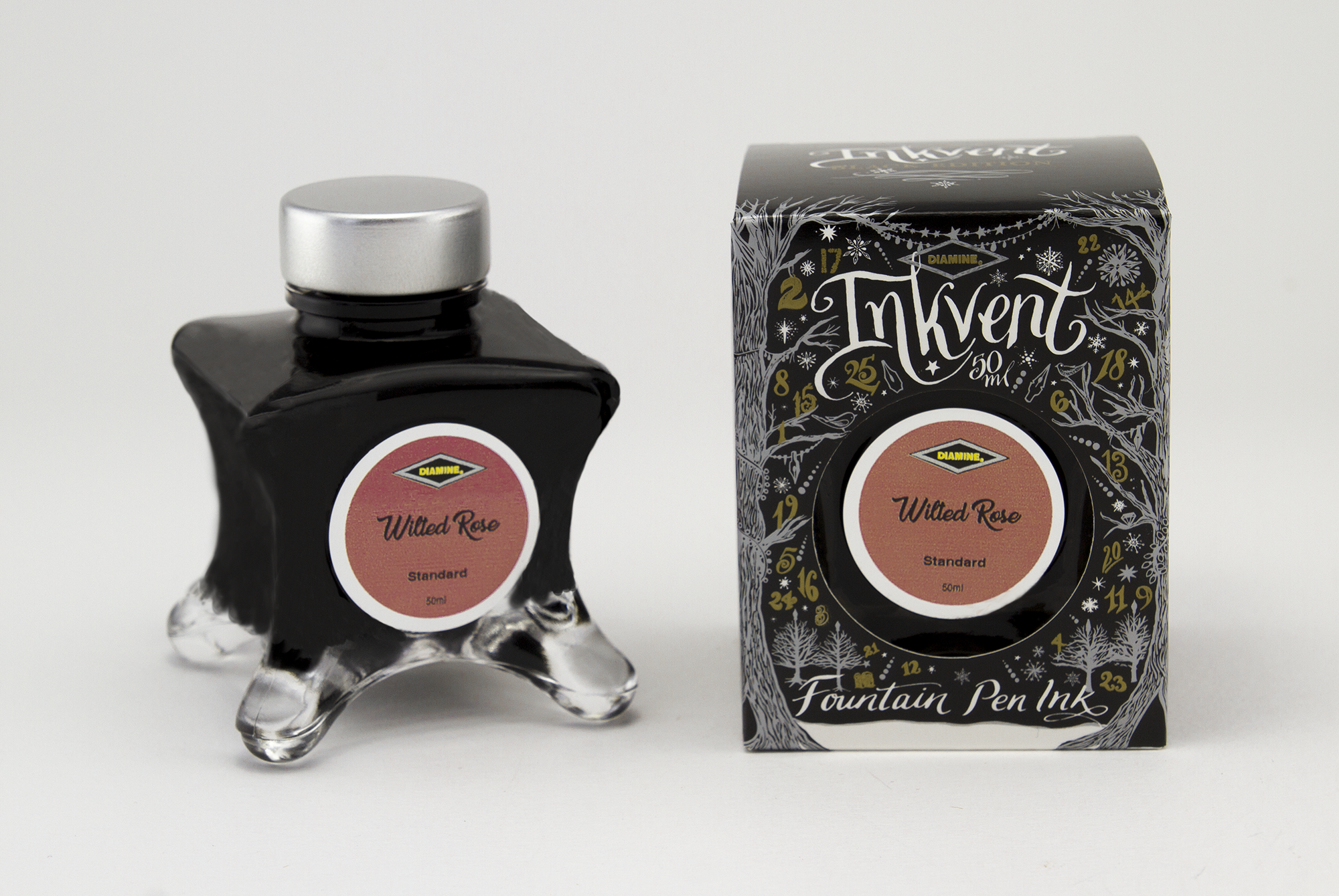 Diamine Inkvent Black Edition - Wilted Rose 50ml  Diamine Inkvent Black Edition - Wilted Rose 50ml