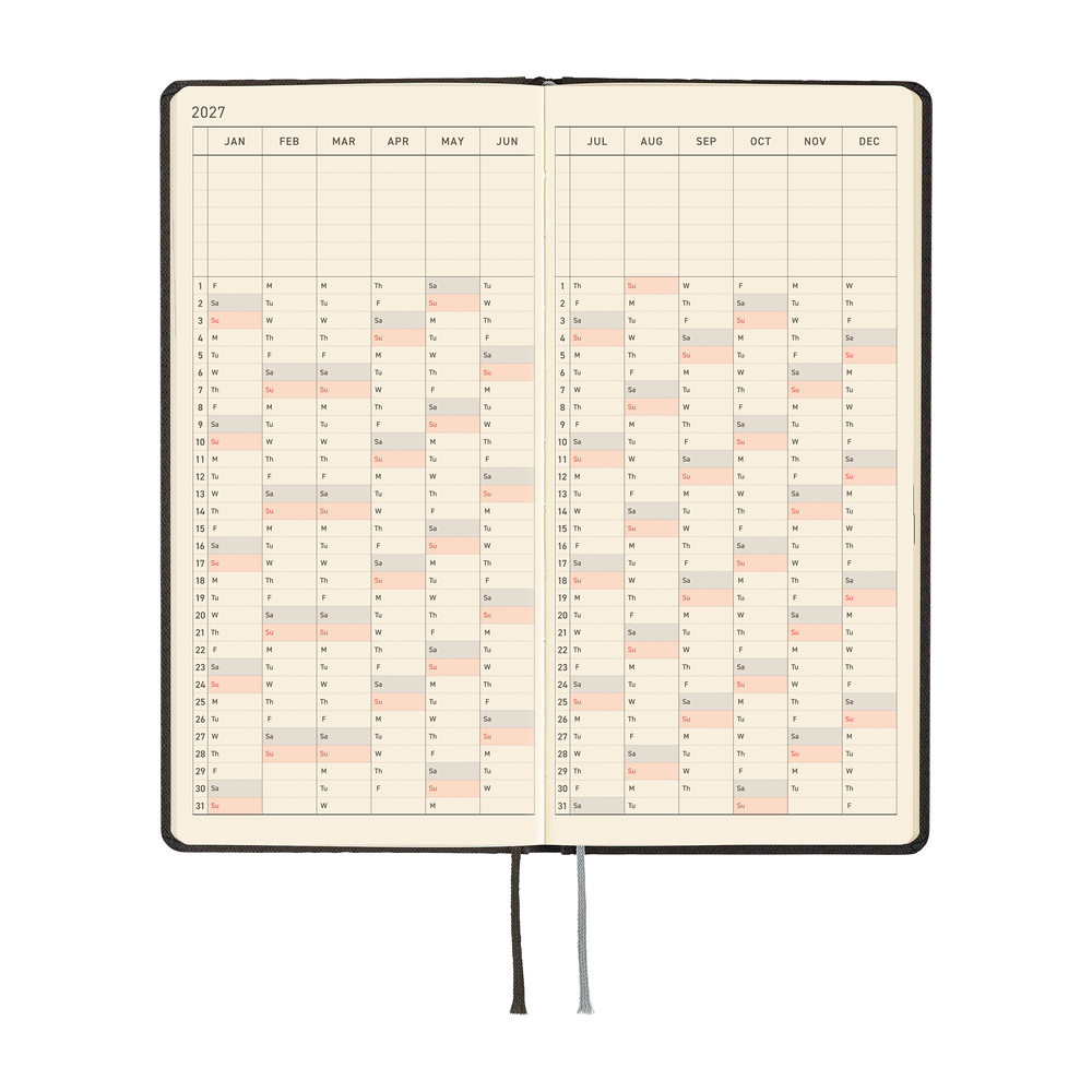 Hobonichi Weeks Paper Series: Black Argyle - 2027