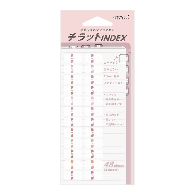 Midori Index Label S Chiratto Numbers