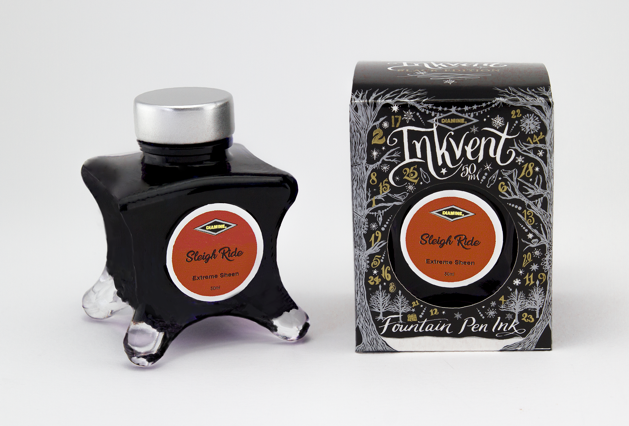 Diamine Inkvent Black Edition - Sleigh Ride 50ml  Diamine Inkvent Black Edition - Sleigh Ride 50ml
