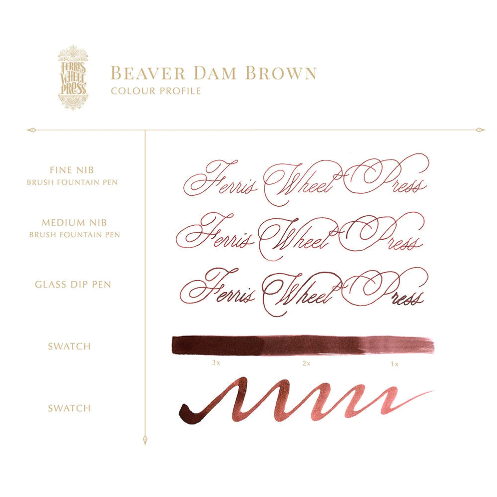 Ferris Wheel Press - Beaver Dam Brown Ink Sample 2ml