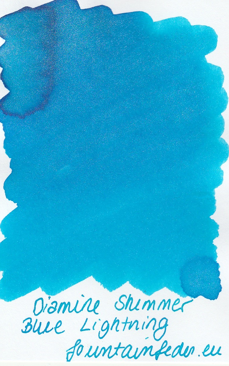 Diamine Shimmer Blue Lightning Ink Sample 2ml