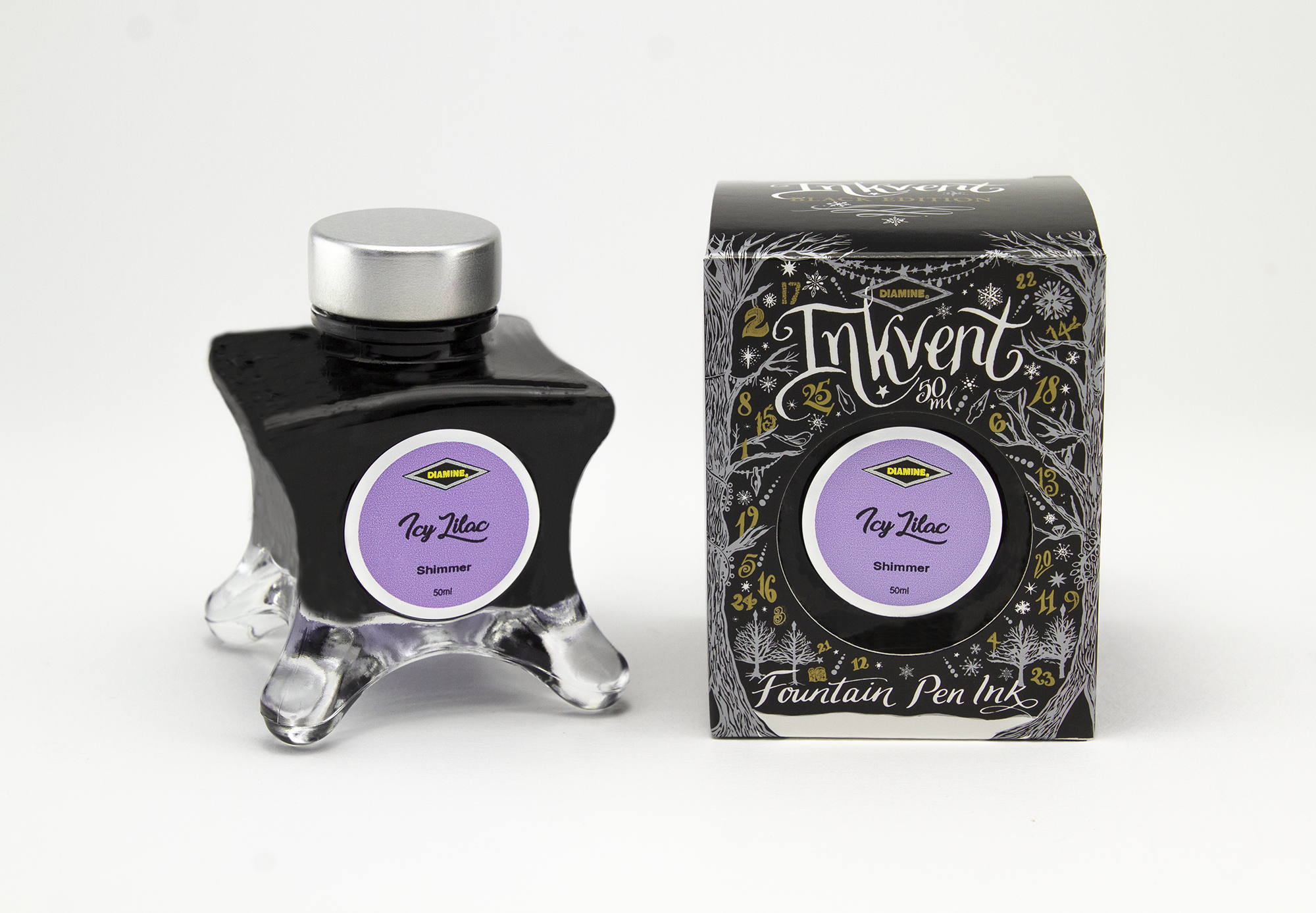 Diamine Inkvent Black Edition - Icy Lilac 50ml  Diamine Inkvent Black Edition - Icy Lilac 50ml