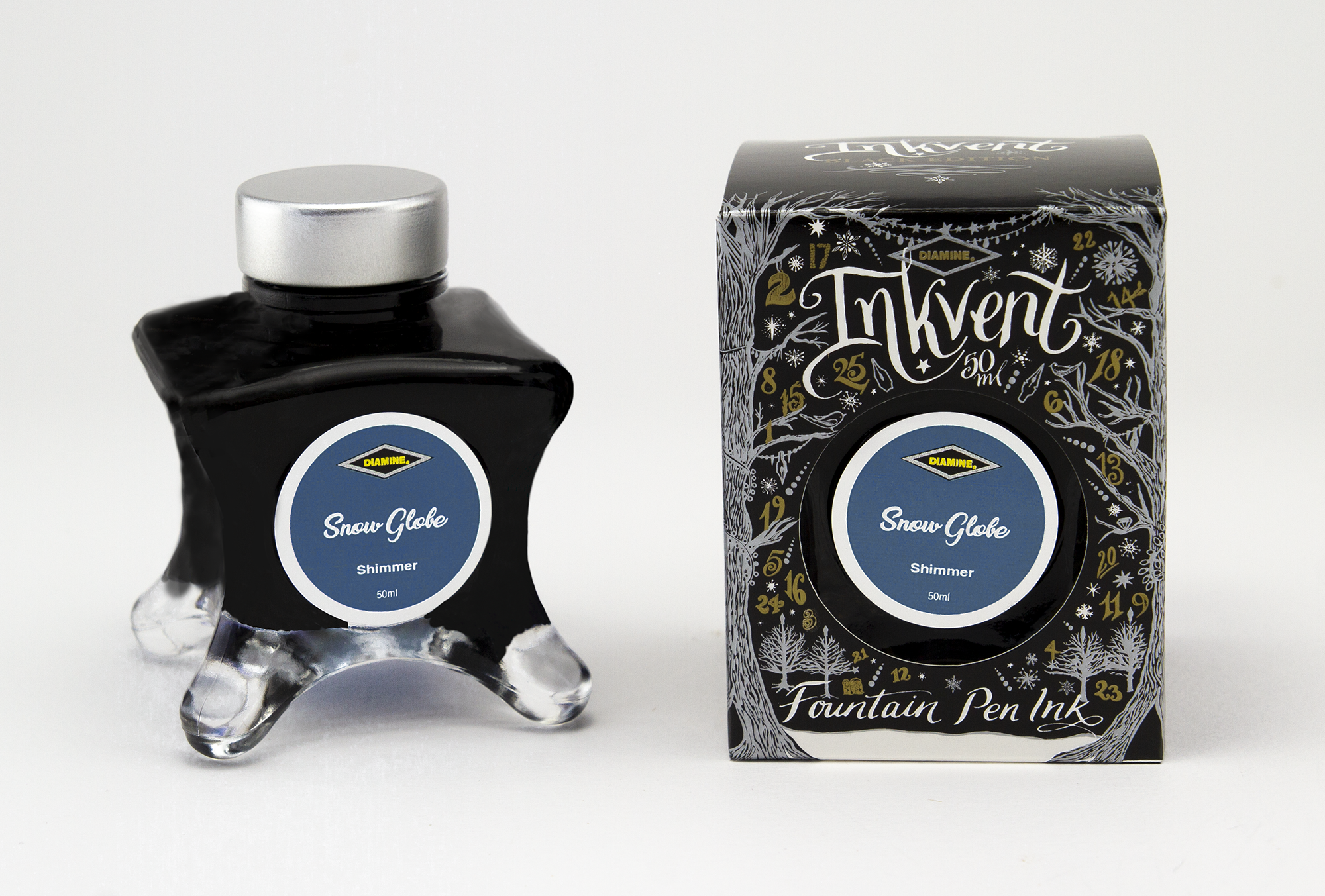 Diamine Inkvent Black Edition - Snow Globe 50ml  Diamine Inkvent Black Edition - Snow Globe 50ml