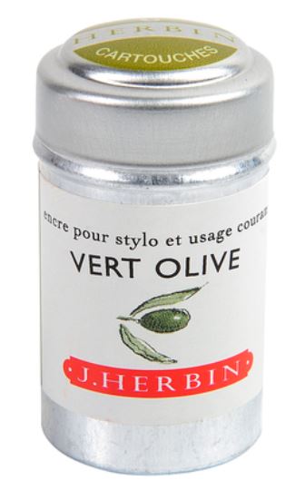 Herbin Ink Cartriges Vert Olive , 6 per tin