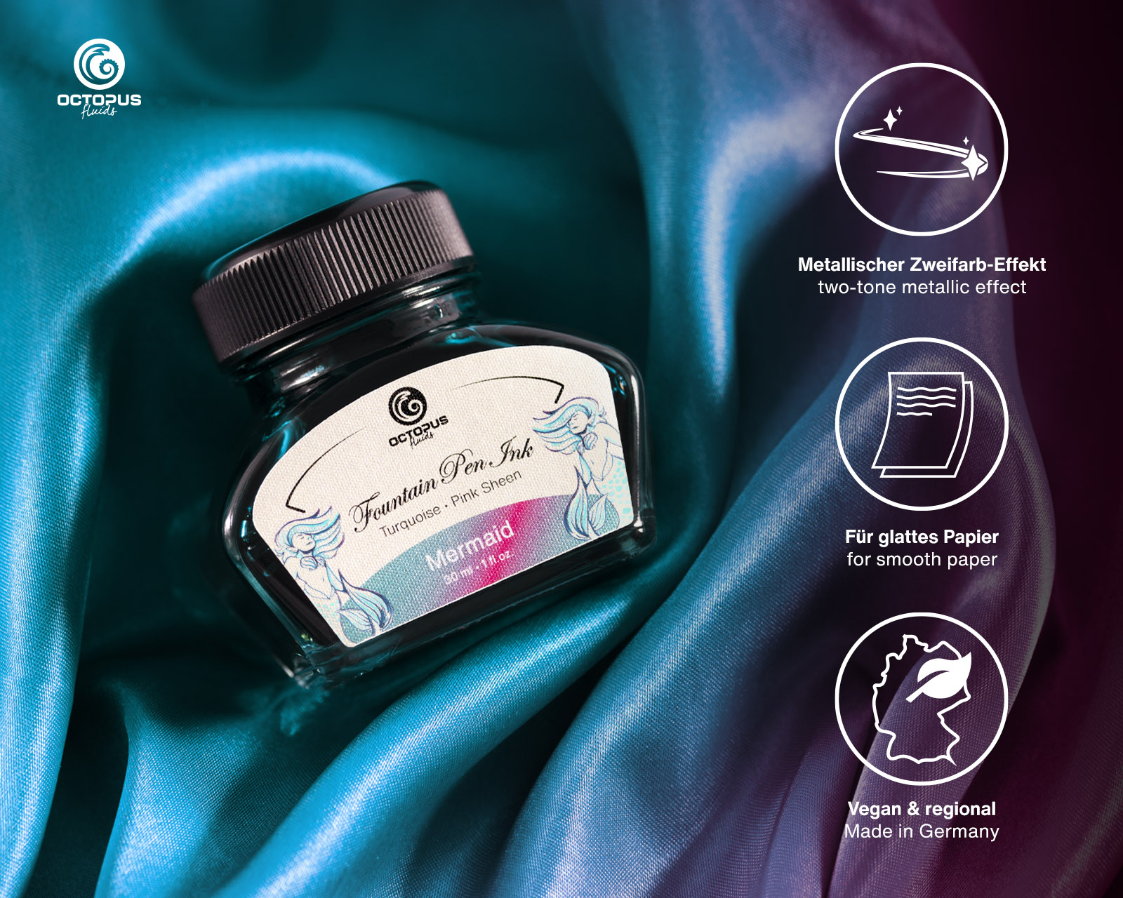 Octopus Sheen Ink - Mermaid 30ml  Octopus Sheen Ink - Mermaid 30ml