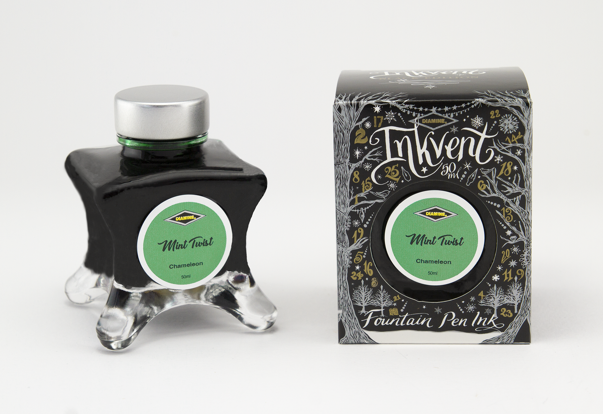 Diamine Inkvent Black Edition - Mint Twist 50ml Diamine Inkvent Black Edition - Mint Twist 50ml