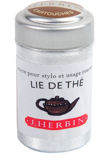 Herbin Ink Cartriges Lie de Thè , 6 per tin