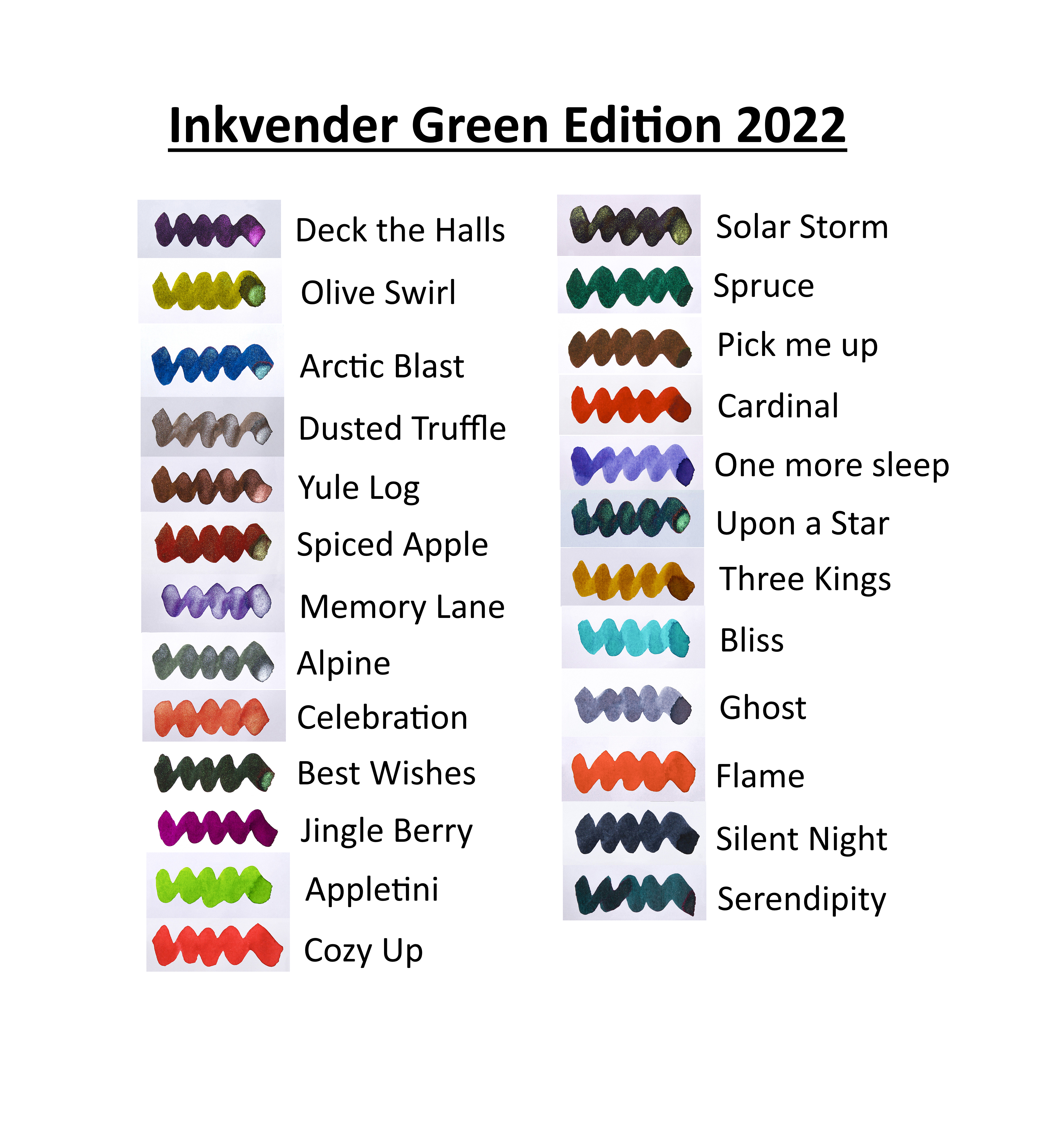 Diamine Inkvent Green Edition - Three Kings Ink Sample 2ml