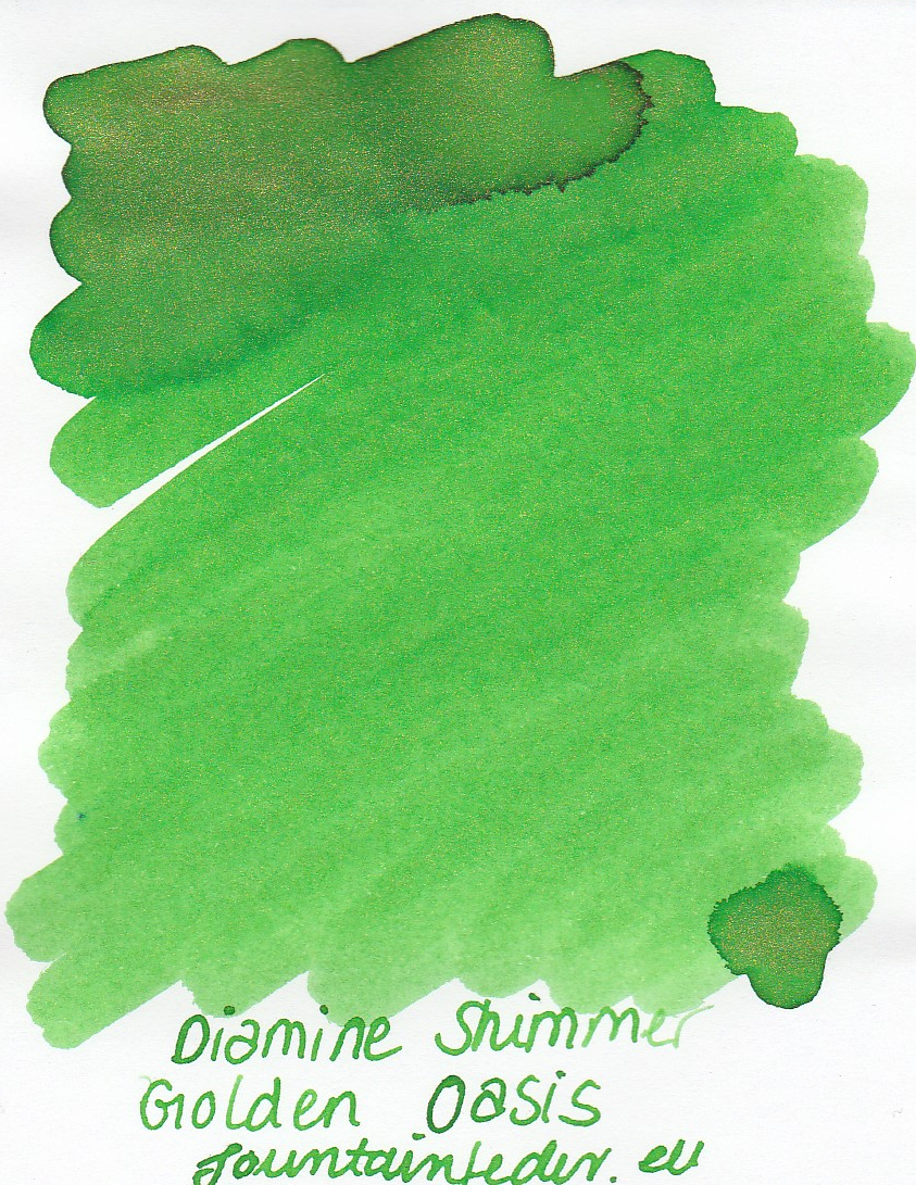 Diamine Shimmer Golden Oasis Ink Sample 2ml  Diamine Shimmer Golden Oasis Ink Sample 2ml