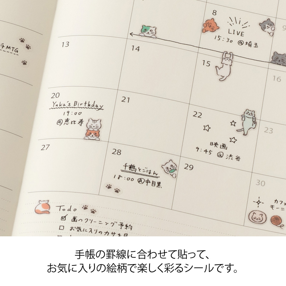 Midori Lined Cat Sticker