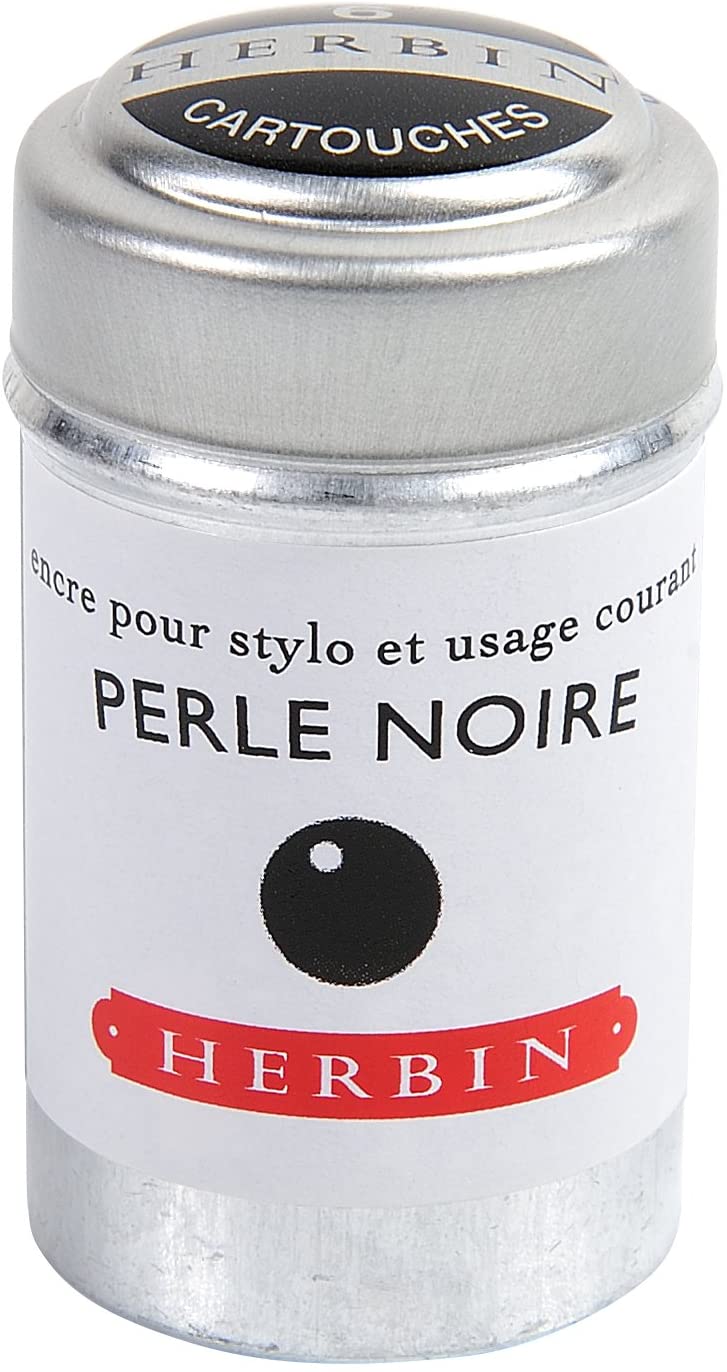 Herbin Ink Cartriges Perle Noire , 6 per tin 