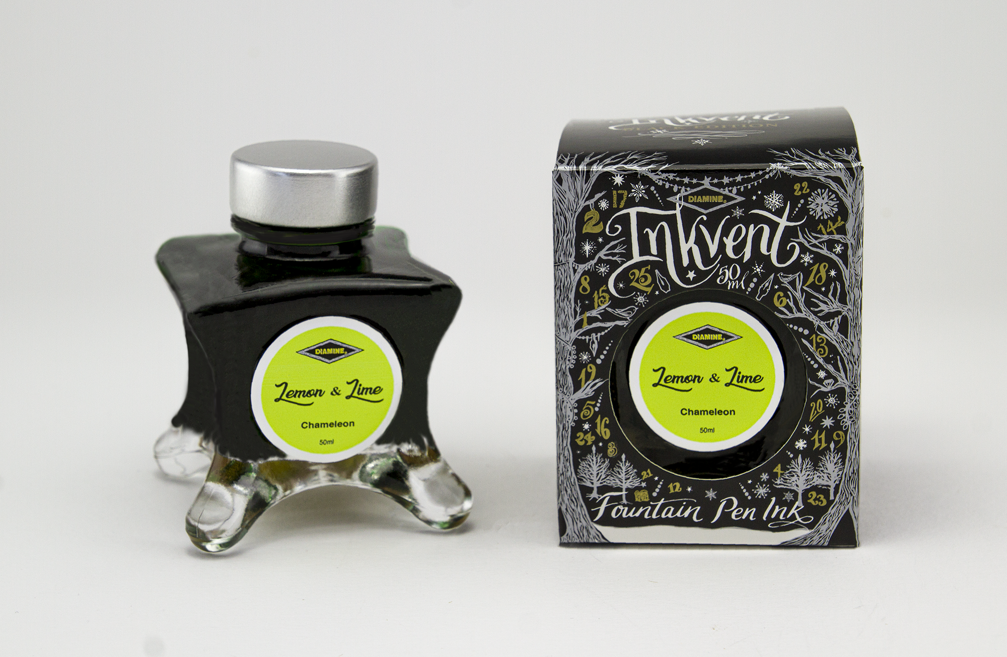 Diamine Inkvent Black Edition - Lemon & Lime 50ml  Diamine Inkvent Black Edition - Lemon & Lime 50ml