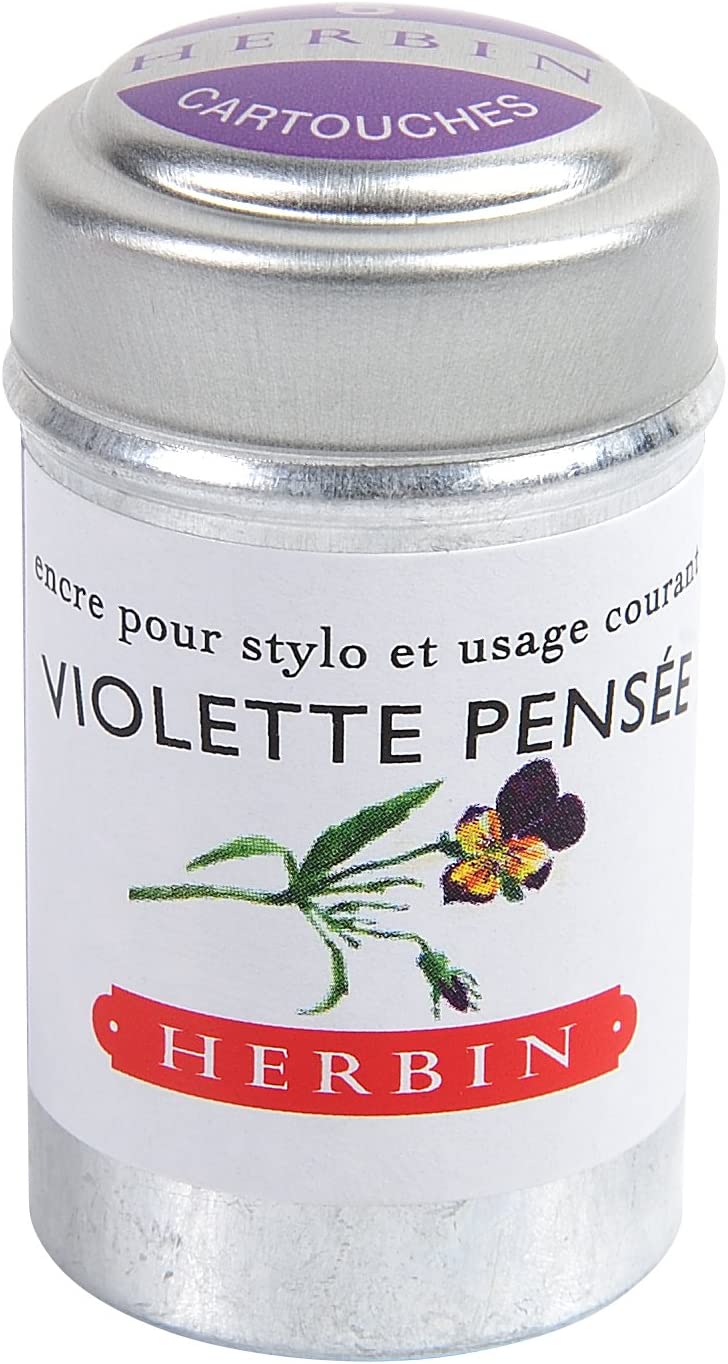 Herbin Ink Cartriges Violette Pensee , 6 per tin 