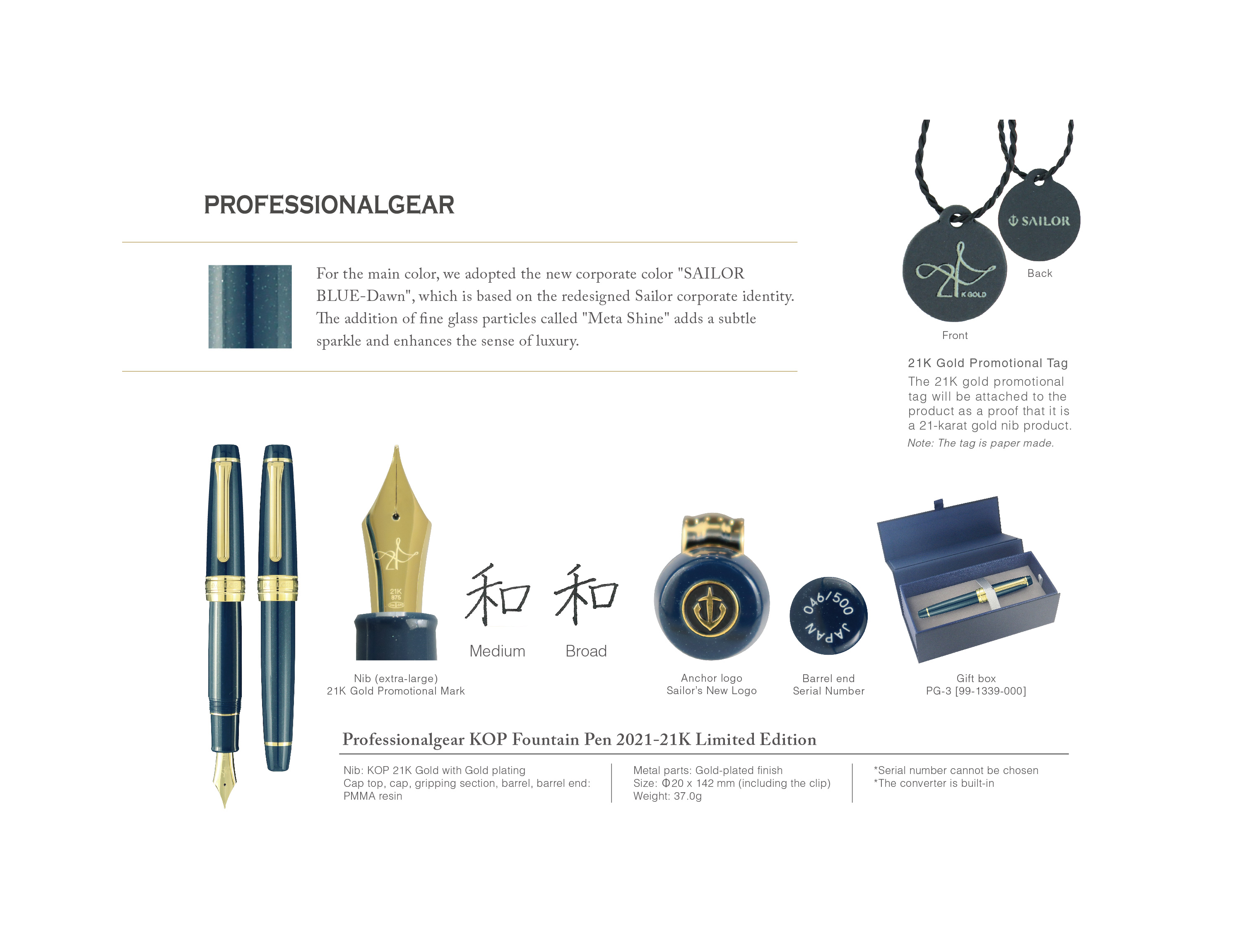 Sailor Pro Gear King of Pens "Blue Dwan" 21K - M - Limited Edition