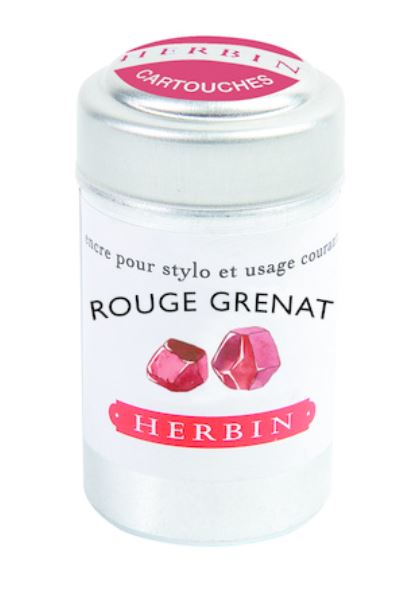 Herbin Ink Cartriges Rouge Grenat , 6 per tin