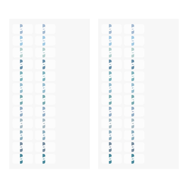 Midori Index Label S Chiratto Numbers