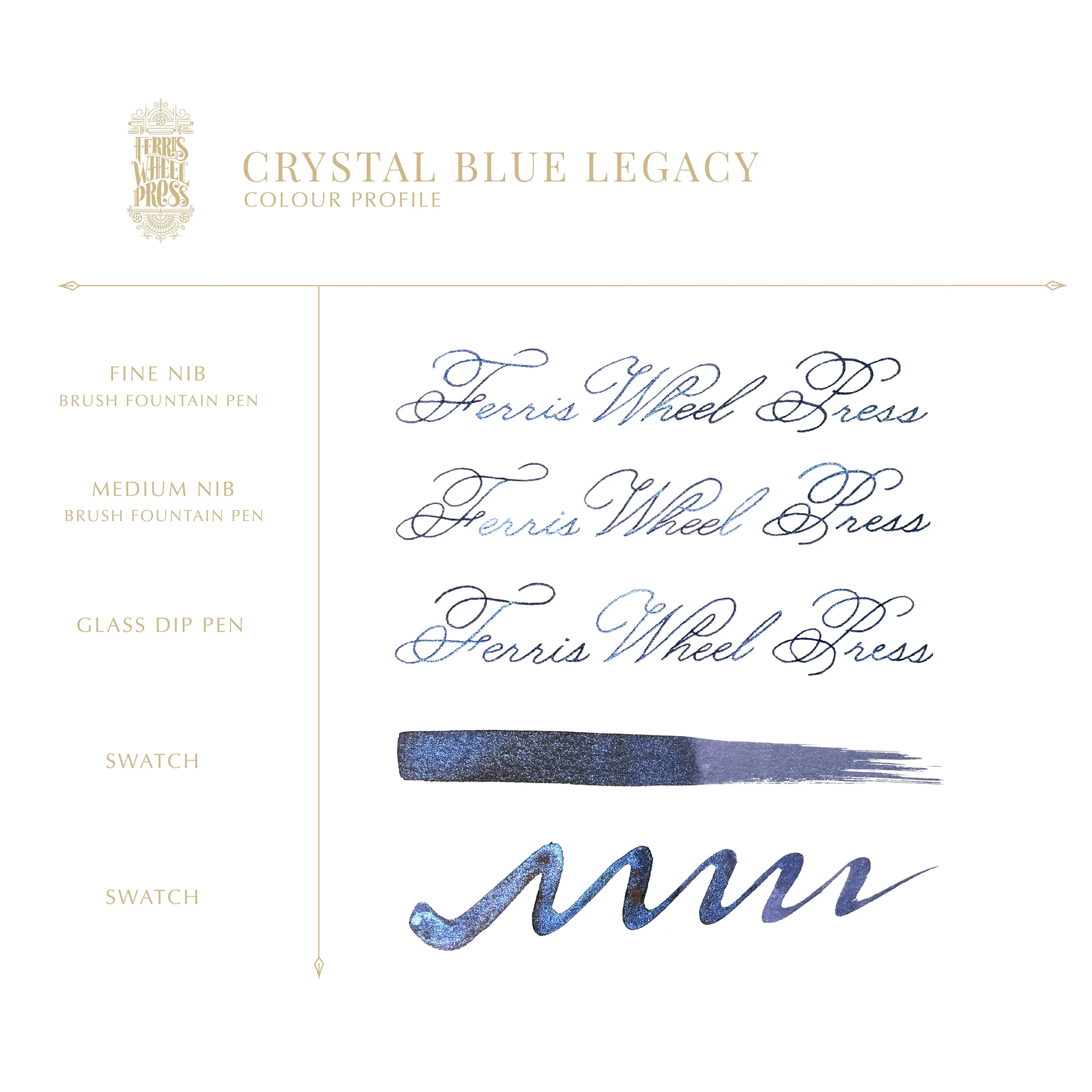 Ferris Wheel Press - Crystal blue Legacy Ink Sample 2ml