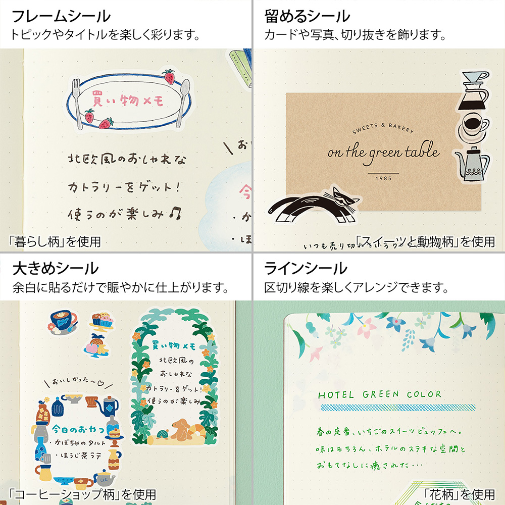 Midori Yuru Log Coffee Shop Sticker - 2 Sheets
